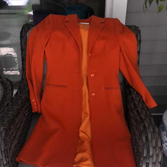 Charles Gray orange coat. Size 4 wool/cashmere. - Picture 3 of 5